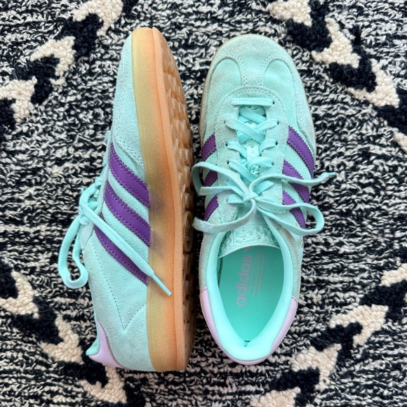 Adidas Gazelle Sneaker mint green purple and gum women’s size 7.5 sneaker - Picture 2 of 9